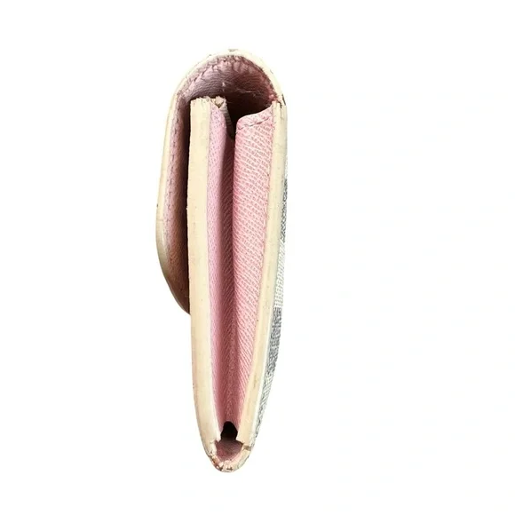 Louis Vuitton Damier Azur Ballerine Pink Leather Emilie Long Wallet - Picture 12 of 15